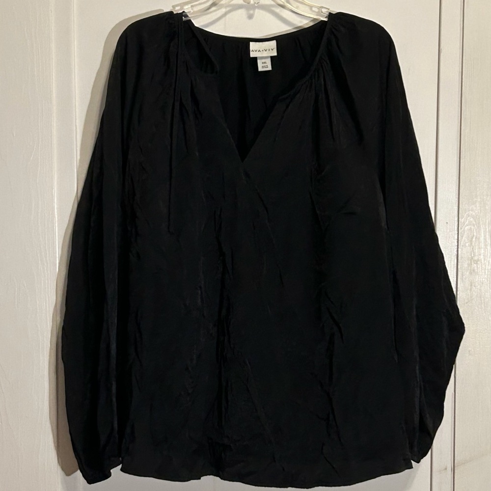 Ava & Viv Black Scoop Nevk Top women’s plus size XXL